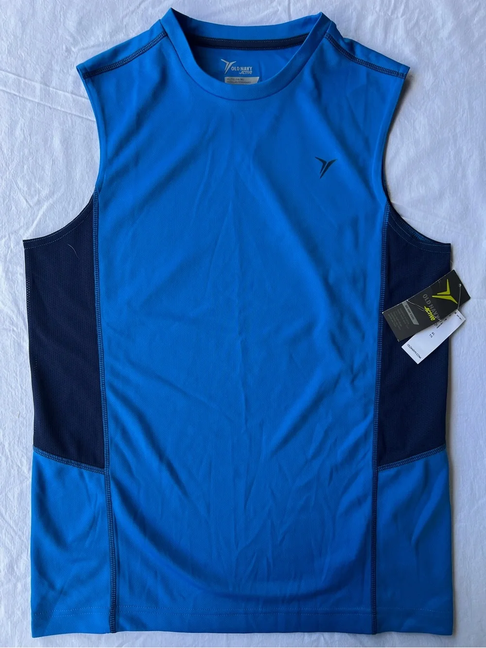 Old Navy Boy's Sleeveless Performance Tank - Bright Blue with Navy Panels